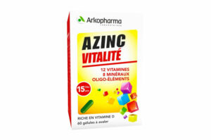 ARKOPHARMA Azinc Adulte Vitalité Vitamines C et E, Zinc 60 gélules