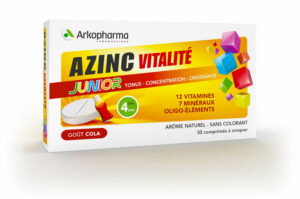 ARKOPHARMA Azinc Junior Goût Cola Vitamines C et E, Zinc 30 comprimés