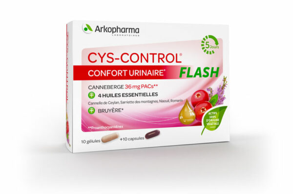 ARKOPHARMA Cys-Control Flash Confort Urinaire Huiles Essentielles 20 gélules