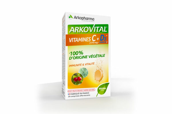 ARKOPHARMA Arkovital Vitamines C + D3 20 comprimés effervescents – Image 2