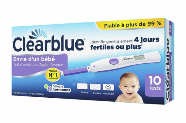 CLEARBLUE Test d’Ovulation Digital 1 Hormone (2 jours de fertilité) x 10