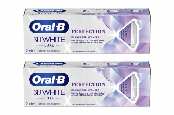 ORAL-B 3D WHITE Luxe Perfection Blancheur Avancée 2x75 ml
