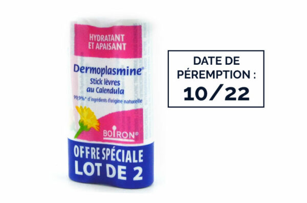 BOIRON DERMOPLASMINE Stick lèvres au Calendula - Lot de 2x4g