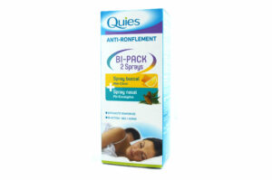 QUIES Bi-Pack Anti-Ronflement Spray Buccal Miel Citron 15 ml + Spray Nasal Pin Eucalyptus 70 ml