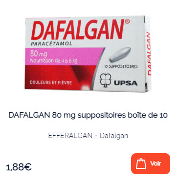 Dafalgan en suppositoire nourrisson