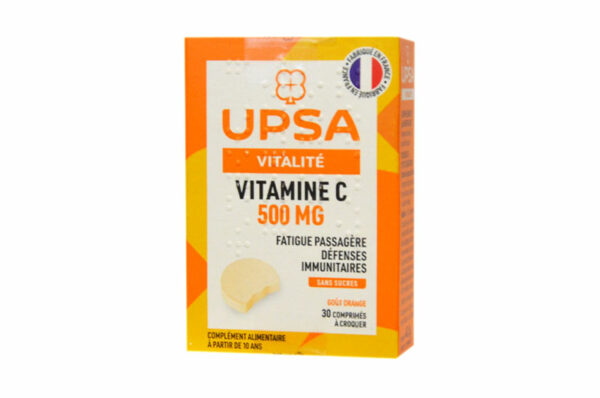 UPSA Vitalité vitamine C 500 mg orange 30 comprimés