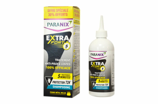 PARANIX EXTRA FORT ANTI-POUX et LENTES Traitement Shampoing + peigne 300 ml