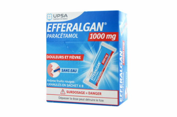 EFFERALGAN Granulés en sachet 1g fruits rouges 8 sachets