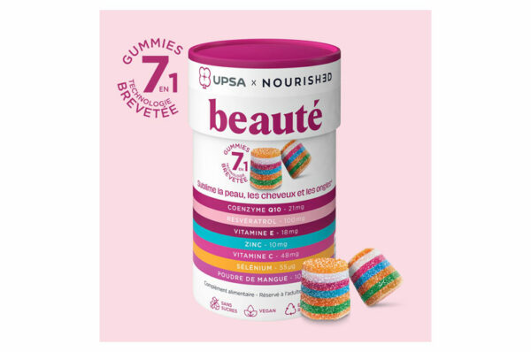 UPSA X NOURISHED Beauté 30 Gummies 7 en 1 Peau Cheveux et Ongles
