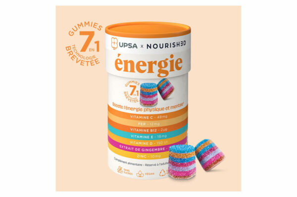 UPSA X NOURISHED Énergie 30 Gummies 7 en 1 Booste l’énergie phisique et mentale