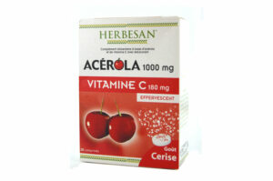 HERBESAN ACEROLA 1000 mg Vitamine C 180 mg 30 comprimés à croquer Goût Cerise
