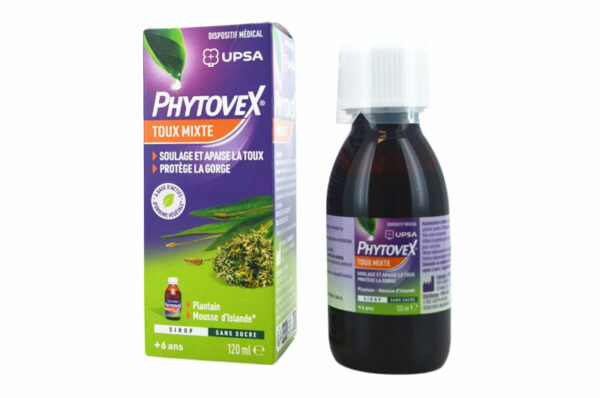 PHYTOVEX UPSA Toux Mixte Sirop Sans Sucre 120 ml