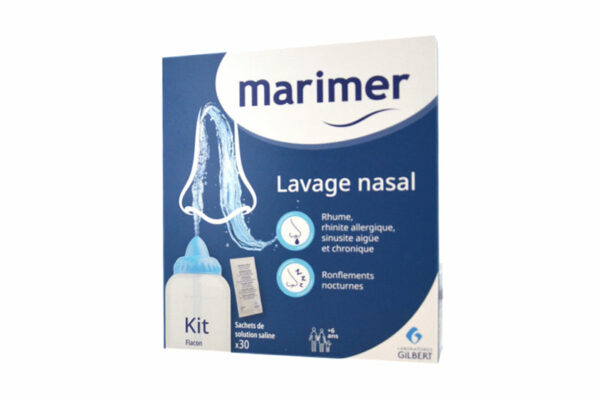 MARIMER kit de lavage nasal flacon plus 30 sachets de solution saline