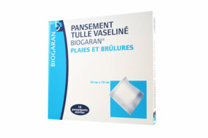 Biogaran Pansement Tulle Vaseliné Plaie et Brulures 10 cm x 10 cm 10 pansements stériles