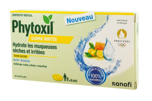 PHYTOXIL Gorge irritée sans sucre 160 pastilles miel, citron, menthe