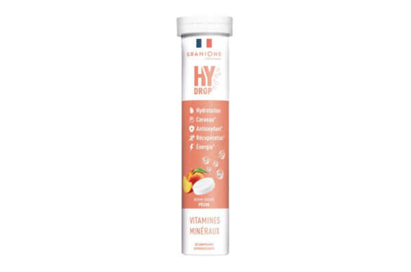 GRANIONS HYDROP Pastilles Hydratation 20 comprimés effervescents Pêche