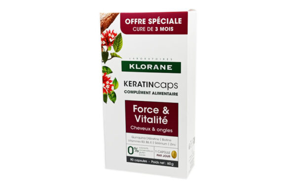 KLORANE Keratin Caps Force et Vitalité Cheveux et Ongles 90 capsules