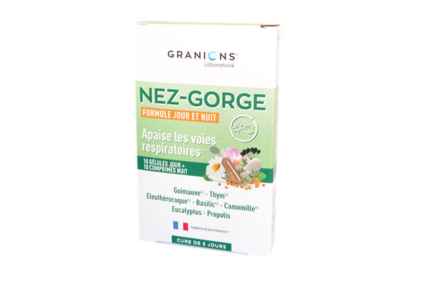GRANIONS Nez-Gorge Formule jour et nuit 10 gélules jour + 10 comprimés nuit
