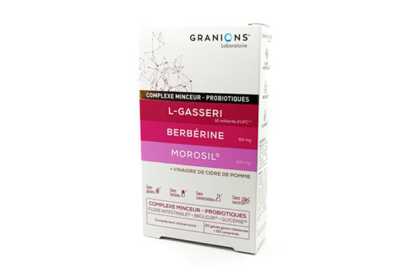 GRANIONS L-Gasseri Berbérine Morosil complexe minceur - probiotiques 20 gélules + 20 comprimés
