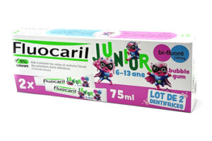 FLUOCARIL BI-FLUORE 145 mg lot de 2 Dentifrices Gel Junior 6/13 ans Bubble Gum 2 x 75 ml