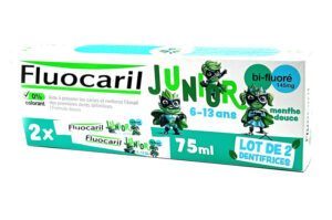 FLUOCARIL BI-FLUORE 145 mg lot de 2 Dentifrices Gel Junior 6/13 ans Menthe douce 2 x 75 ml