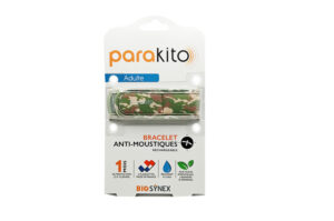 PARAKITO Bracelet anti-moustiques rechargeable Adulte Camouflage poignet 18-24 cm