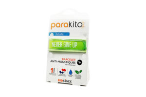 PARAKITO Bracelet anti-moustiques rechargeable Adulte Never Give Up vert poignet 18-24 cm