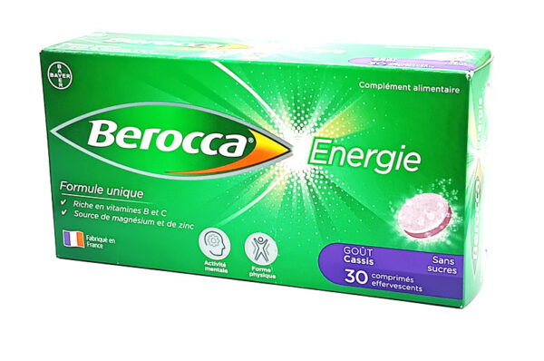 BEROCCA Énergie goût cassis 30 comprimés effervescents