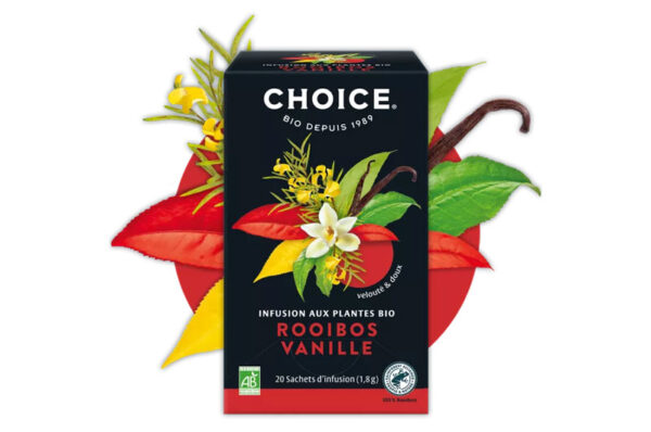 CHOICE Infusion aux plantes Rooibos Vanille Bio 20 sachets