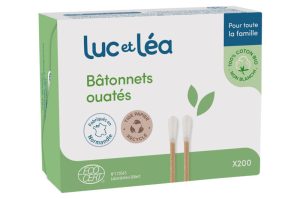 LUC et LÉA Bâtonnets ouatés 100 % cpton BIO 200 bâtonnets