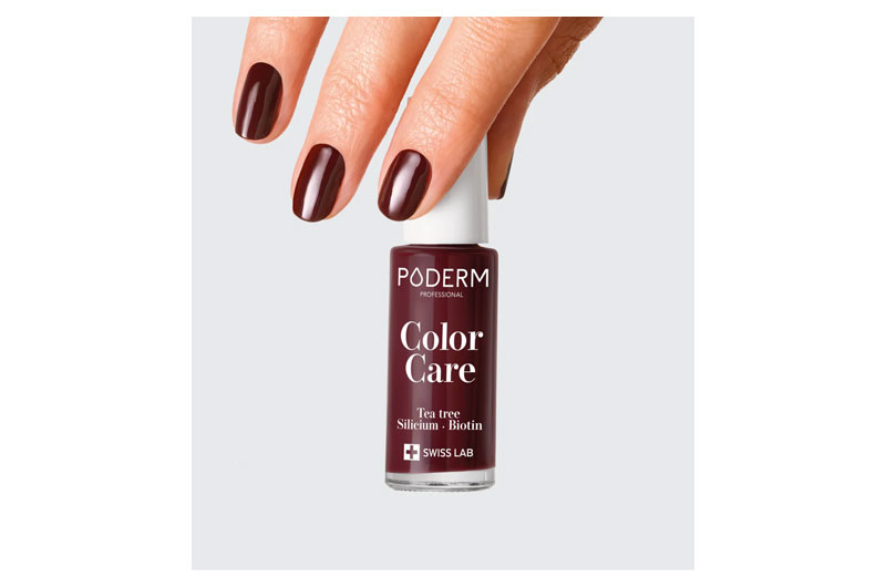 PODERM Vernis Color Care Tea Tree - Rouge Noir 8 ml