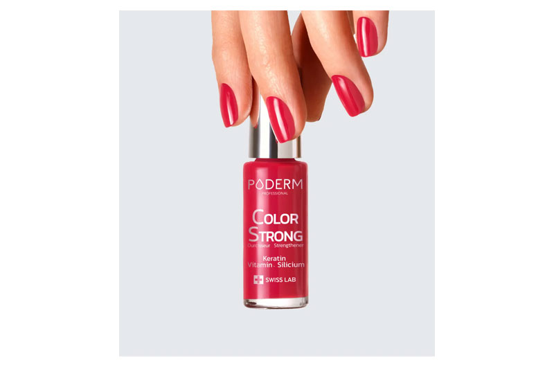 PODERM Vernis Color Strong Durcisseur - Rouge Rose