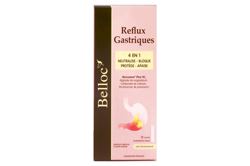 BELLOC Reflux Gastriques 12 sticks goût Pêche Blanche