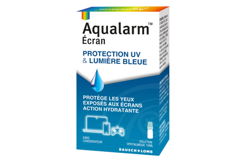 AQUALARM Écran – Protection Lumière Bleue et UV Collyre 10ml