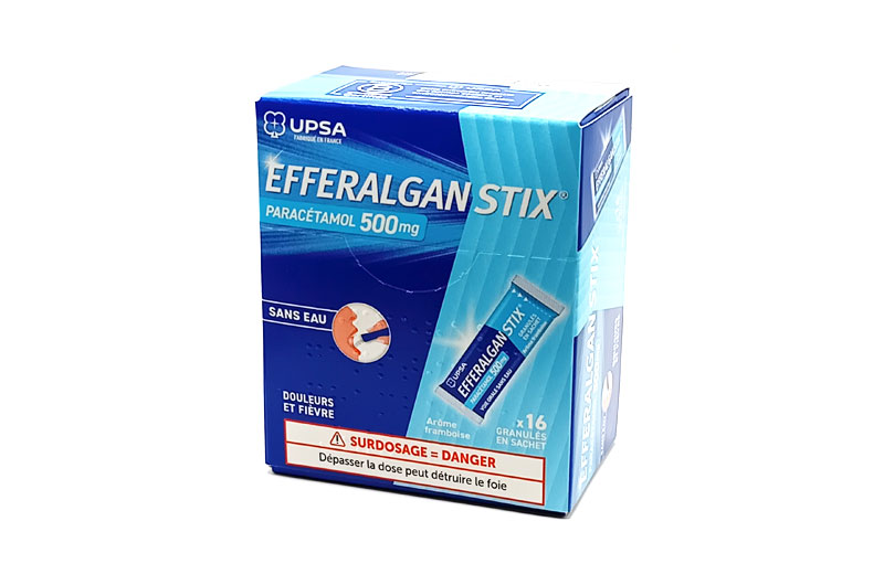 EFFERALGAN STIX FRAMBOISE 500 mg 16 granulés en sachet