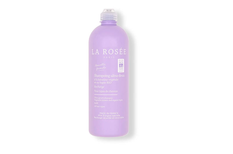 LA ROSEE Shampoing Ultra-Doux à la kératine végétale et au lupin BIO recharge 400 ml