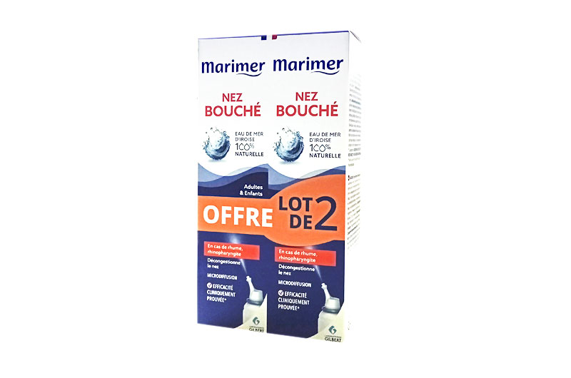 MARIMER Nez bouché eau de mer d’Iroise 100 % naturelle lot de 2 x 100 ml